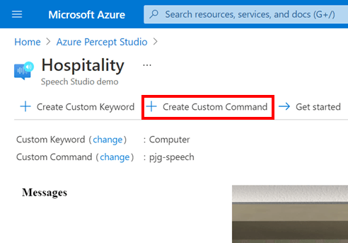 Azure Percept Audio - Create Custom Command Button
