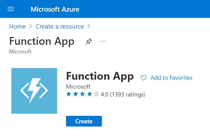 Azure Function App - Create