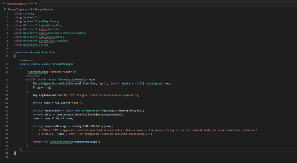 Azure Function - Original Code